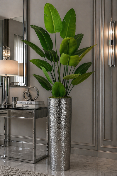 Mirror Silver Stainless Steel Flower Pot – Large Modern Floor Planter | Red Diamond Furniture Website Seo