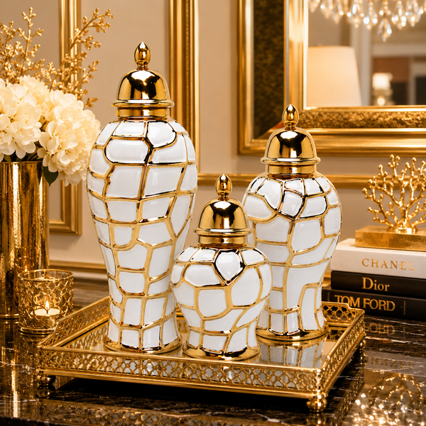 Luxury Golden Ginger Jar J198