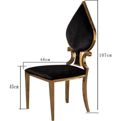 Luxury Modern Velvet Poker Symbol Heart Dining Chair