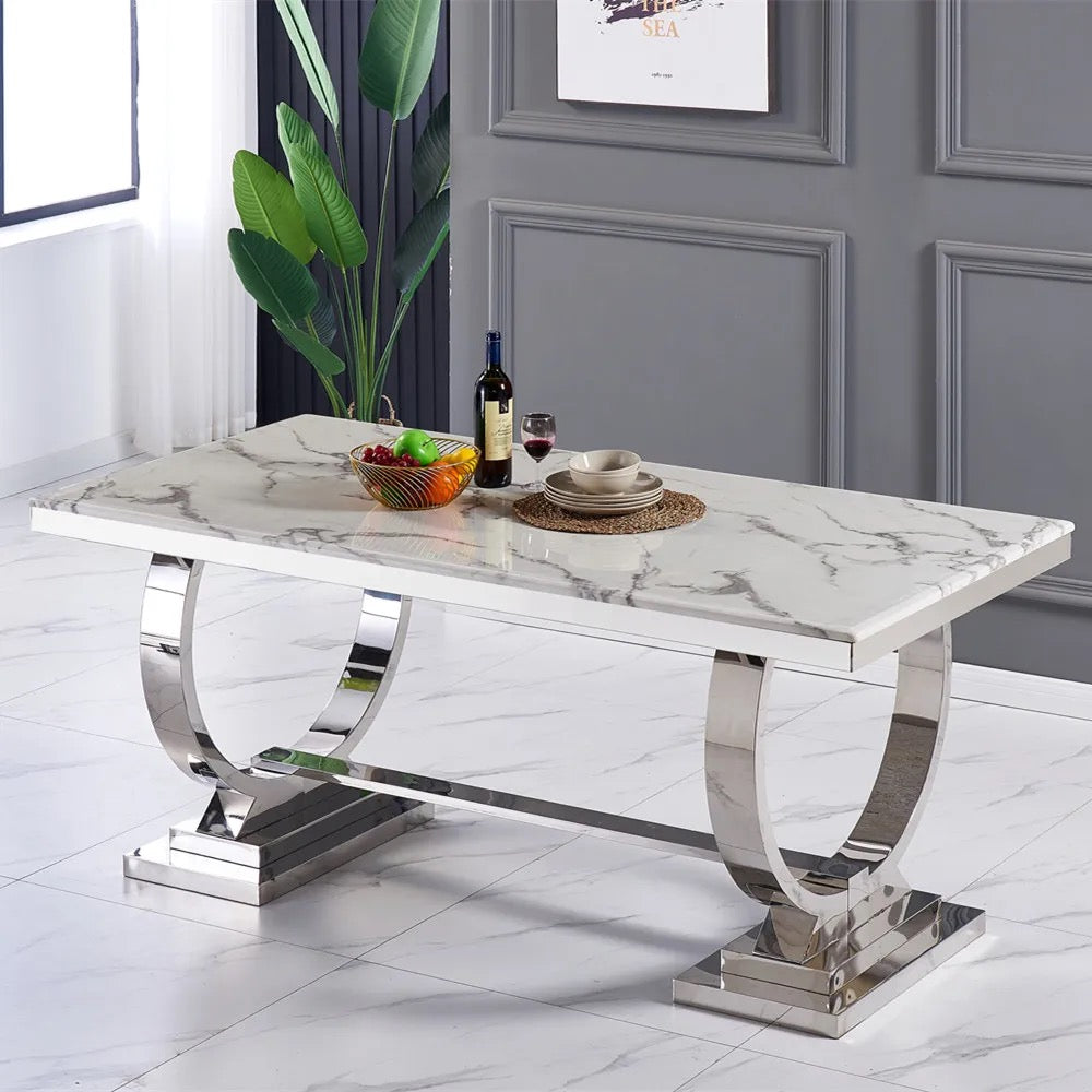 Luxury Dilver Marble Top Dining Table Small