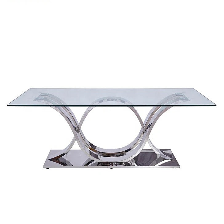 Modern Glass Top Dining Table