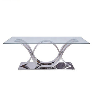 Modern Glass Top Dining Table