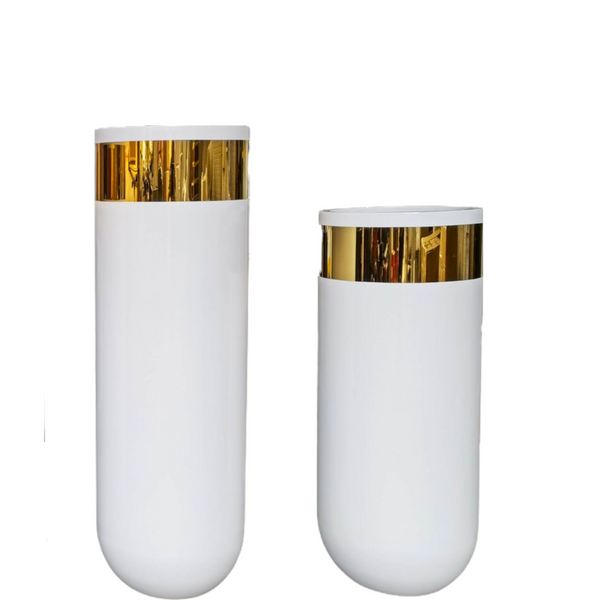 Modern White And Gold Vase-LARGE
