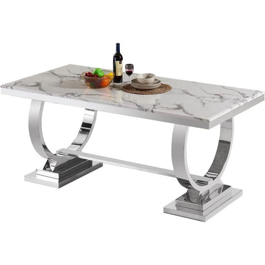 Luxury Dilver Marble Top Dining Table Small
