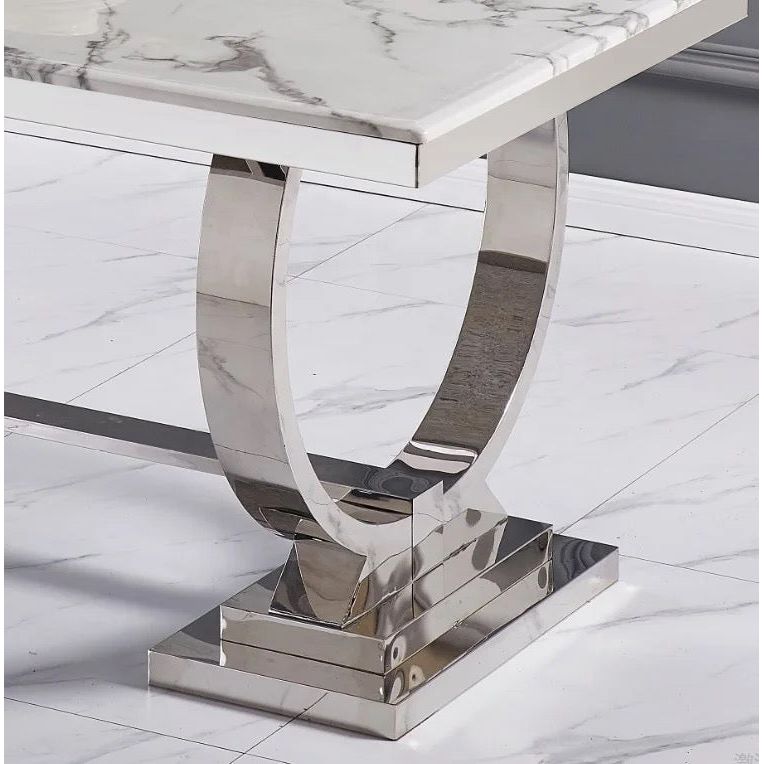 Luxury Dilver Marble Top Dining Table Small