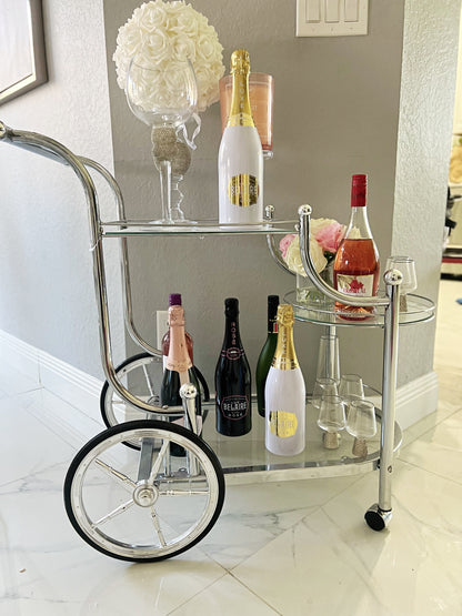 Luxury silver bar cart