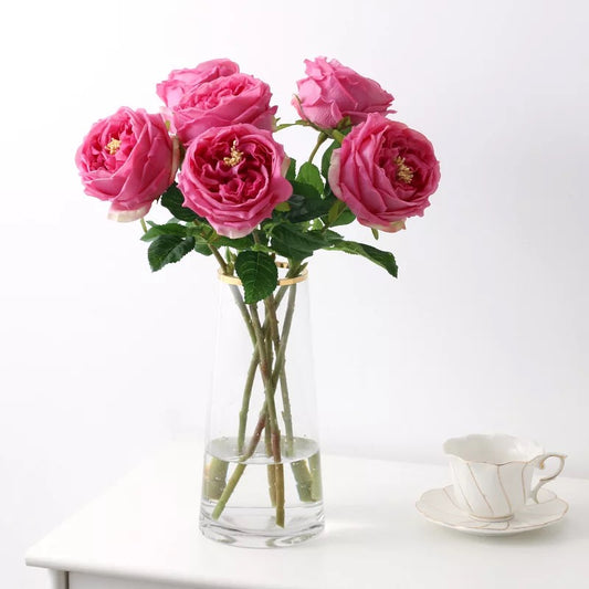 Artificial Real Touch Roses - pack of 5 Stems