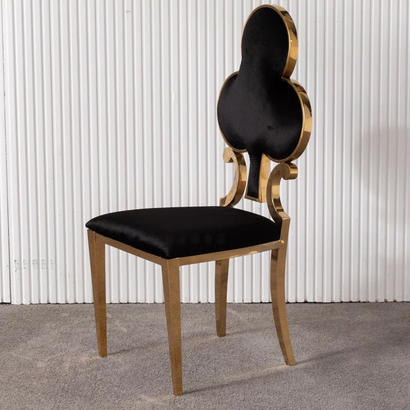 Luxury Modern Velvet Poker Symbol Dining Chair