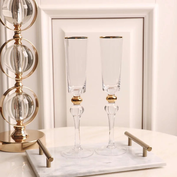 crystal gold rim glass