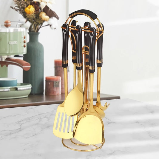 Gold and black Plated Cookware 6pc set