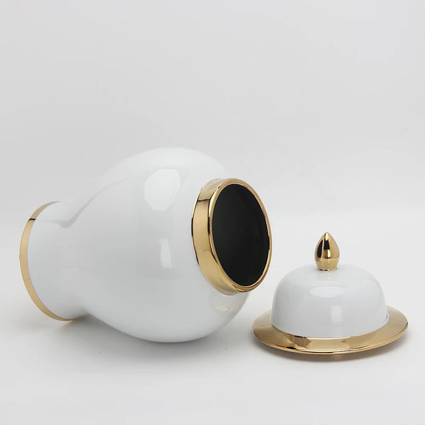 Nordic style white and gold temple vase j180-l