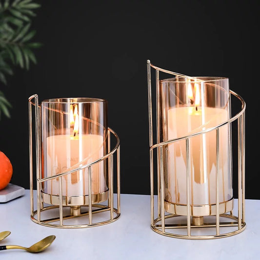 Iron Glass Table Candle Ornaments