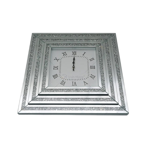 diamond Silver wall decor elegant square Clock WXM-078
