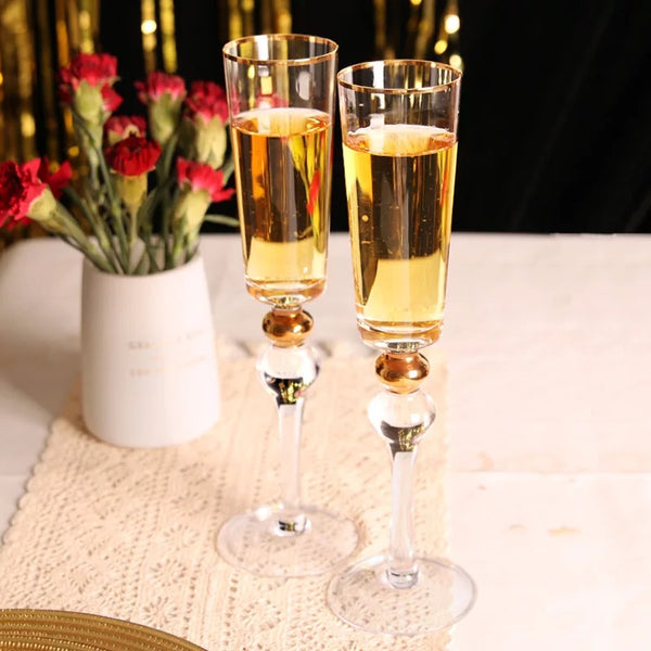 crystal gold rim glass