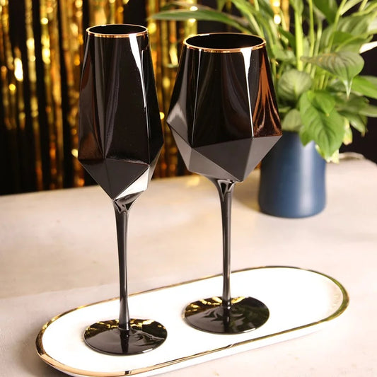 Black blind tasting wine glass