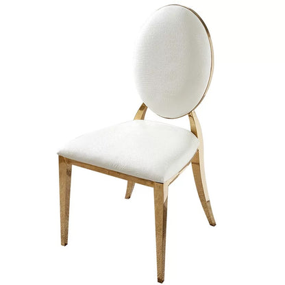 Leather Gold Metal egg shell dining chairs