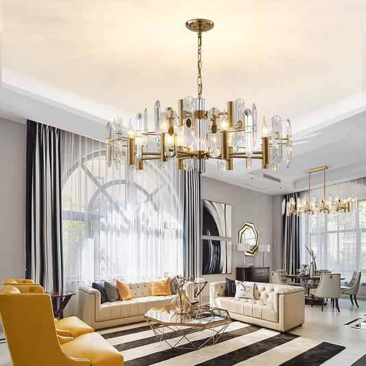 luxury up and down glass tube chandelier lamp