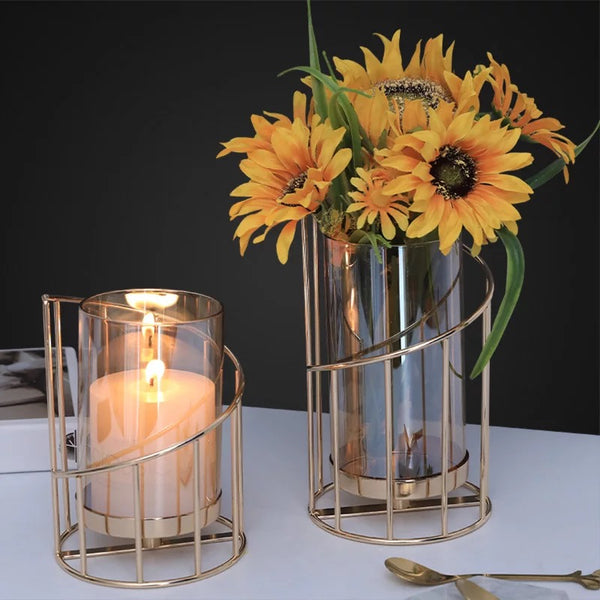 Iron Glass Table Candle Ornaments