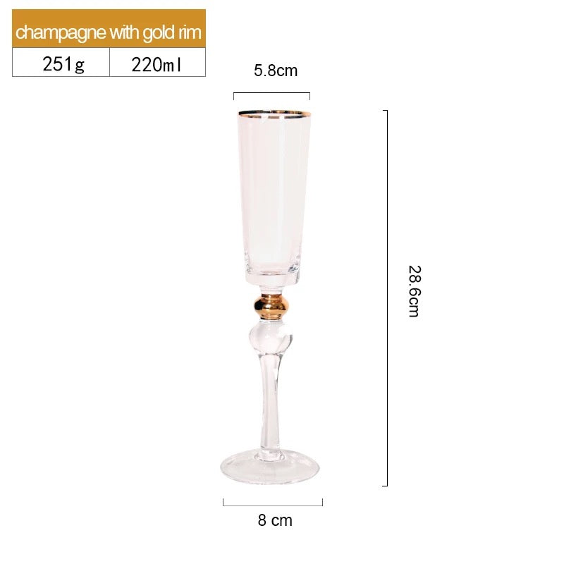 crystal gold rim glass