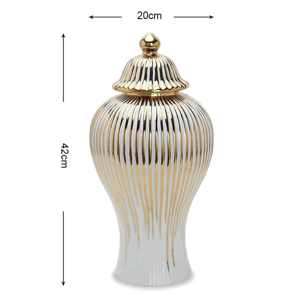Gold temple jar porcelain snow ginger vase J195