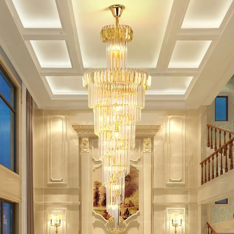 Modern luxury large gold chandelier