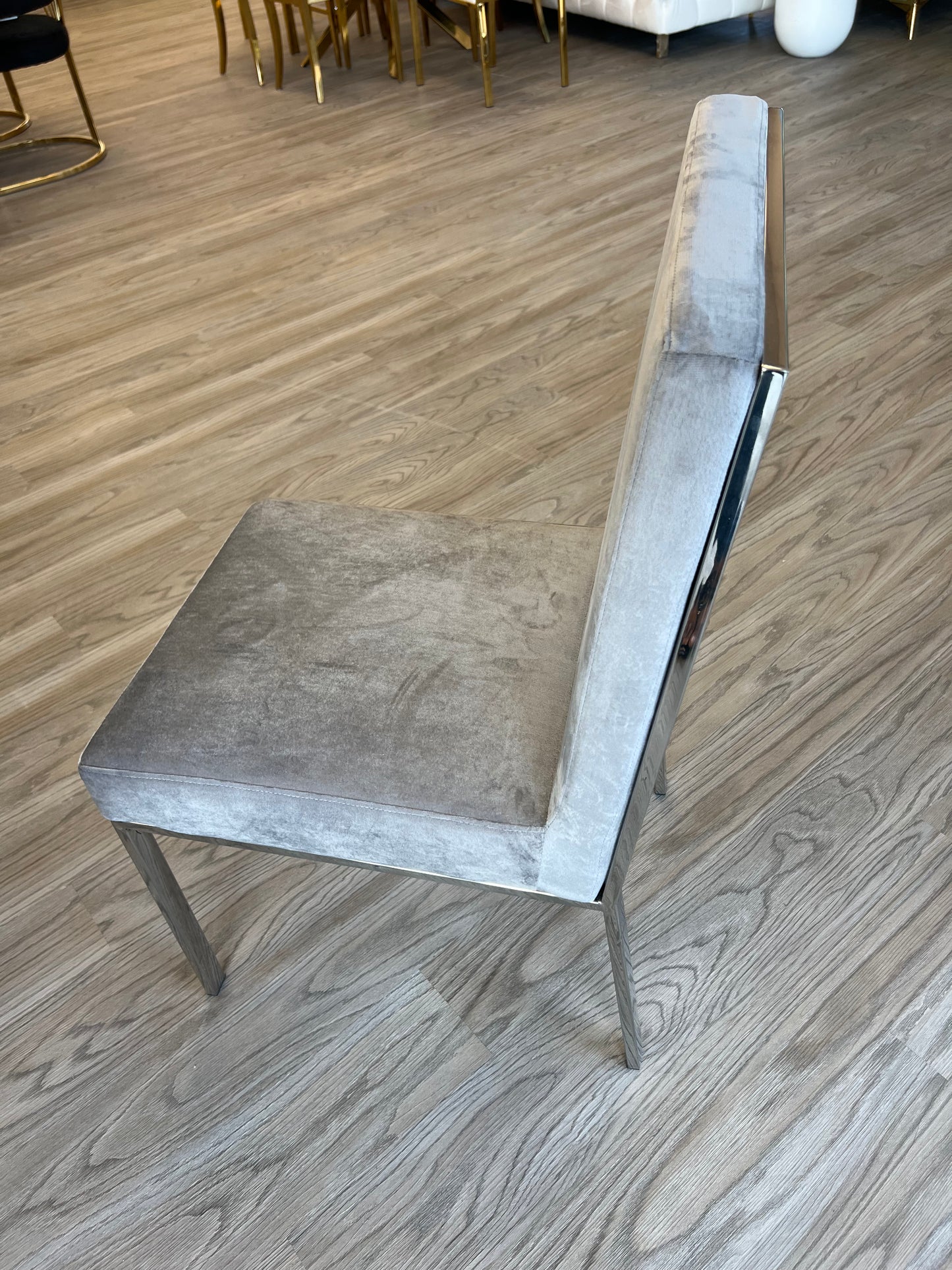 Diamond X Velvet Dining Chair Gray