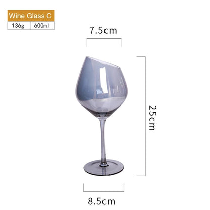 Slanted top wine and champagne glass