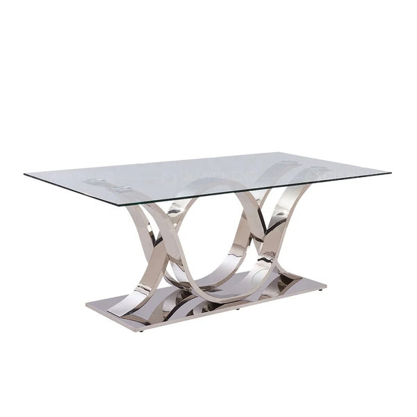 Modern Glass Top Dining Table