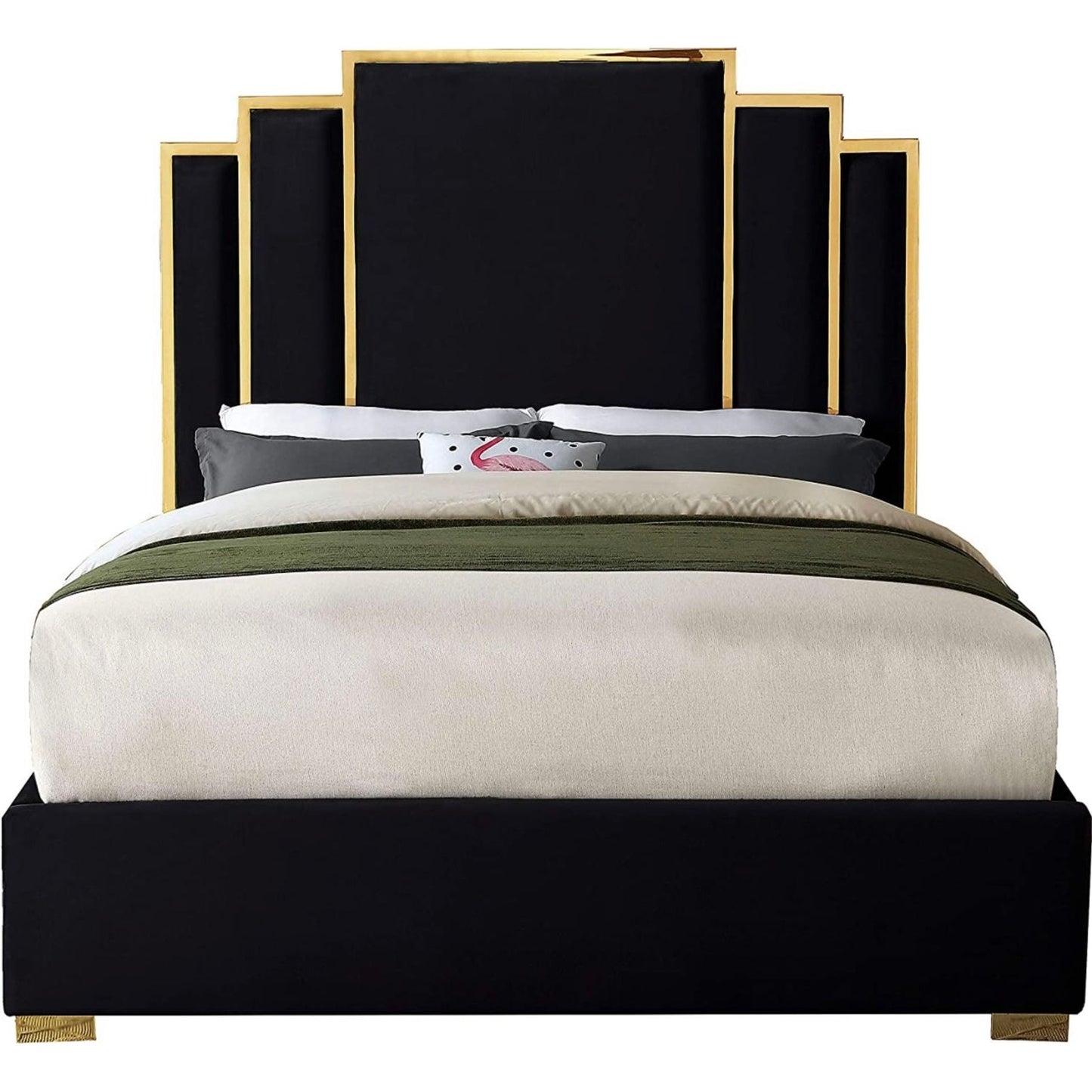 Lori Gold Black Queen Bed