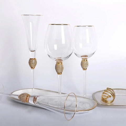 Rhinestone wine glass