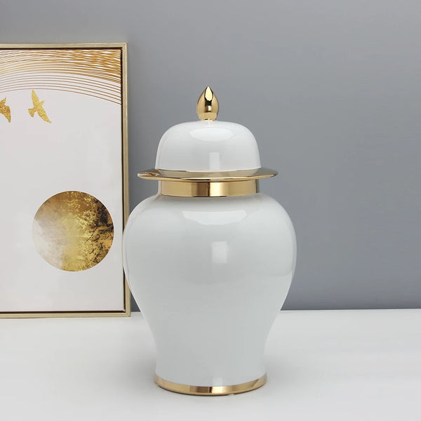 Nordic style white and gold temple vase j180-l