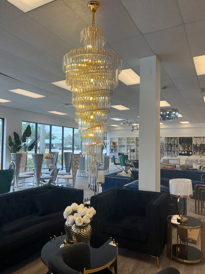 Modern luxury large gold chandelier