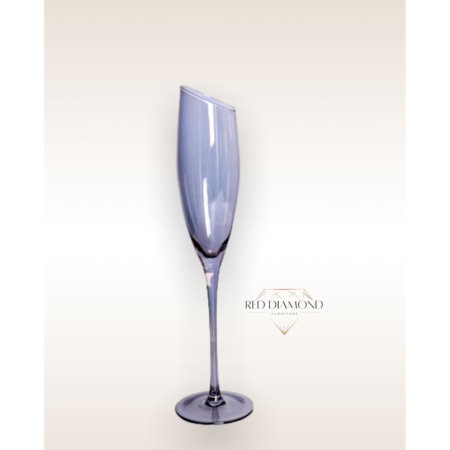 Slanted top wine and champagne glass