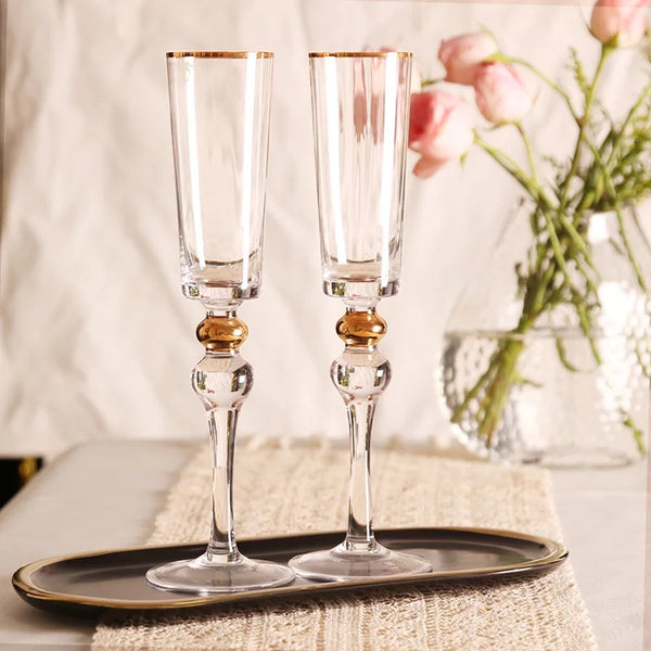 crystal gold rim glass