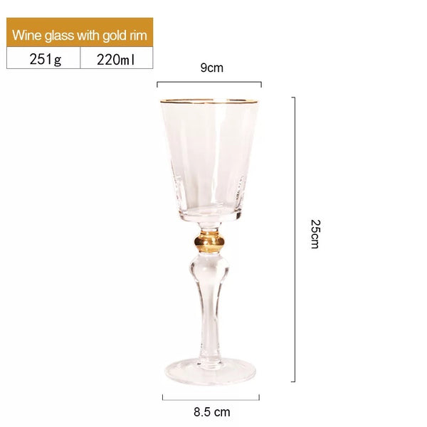 crystal gold rim glass