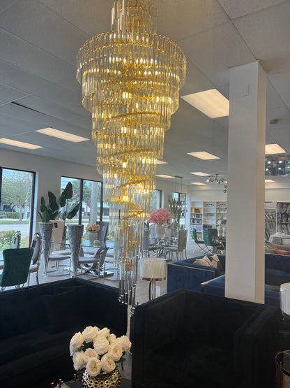 Modern luxury large gold chandelier