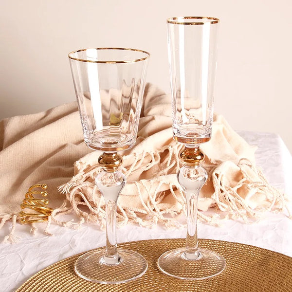 crystal gold rim glass