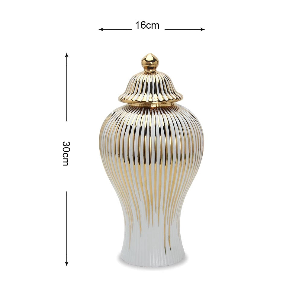 Gold temple jar porcelain snow ginger vase J195
