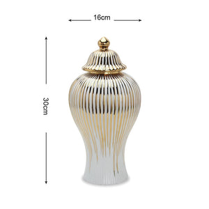 Gold temple jar porcelain snow ginger vase J195
