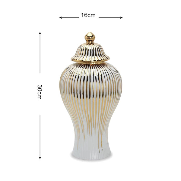 Gold temple jar porcelain snow ginger vase J195