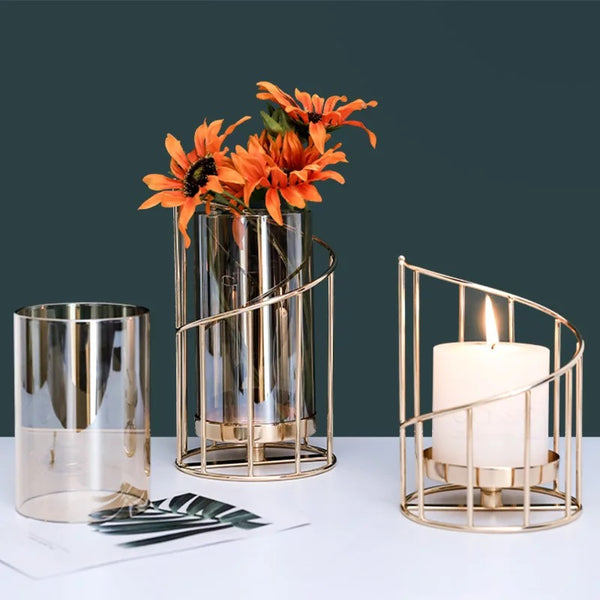 Iron Glass Table Candle Ornaments