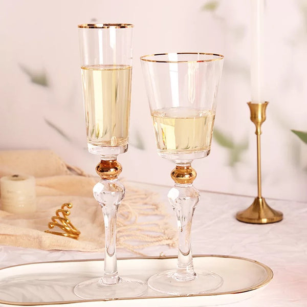 crystal gold rim glass